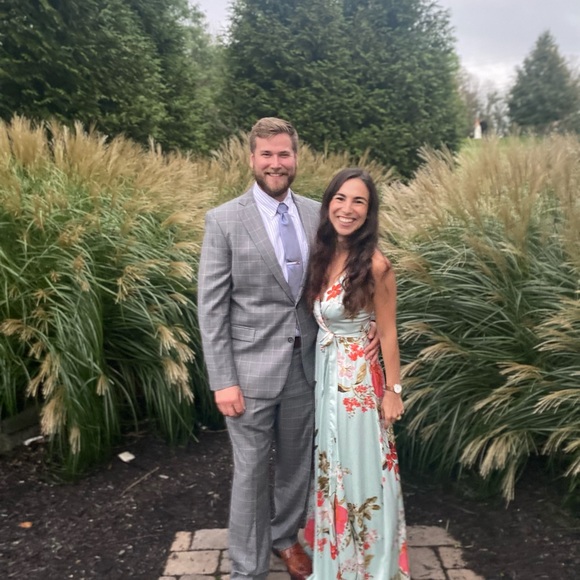 Beautiful floral teal dress. Hawaiian vibes. - Picture 2 of 2